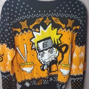 Anime Graphic Black and Orange Sweater